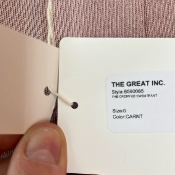 NEW The GREAT Cropped Sweatpants vintage pink Jogger Size 0 XS - Picture 4 of 6